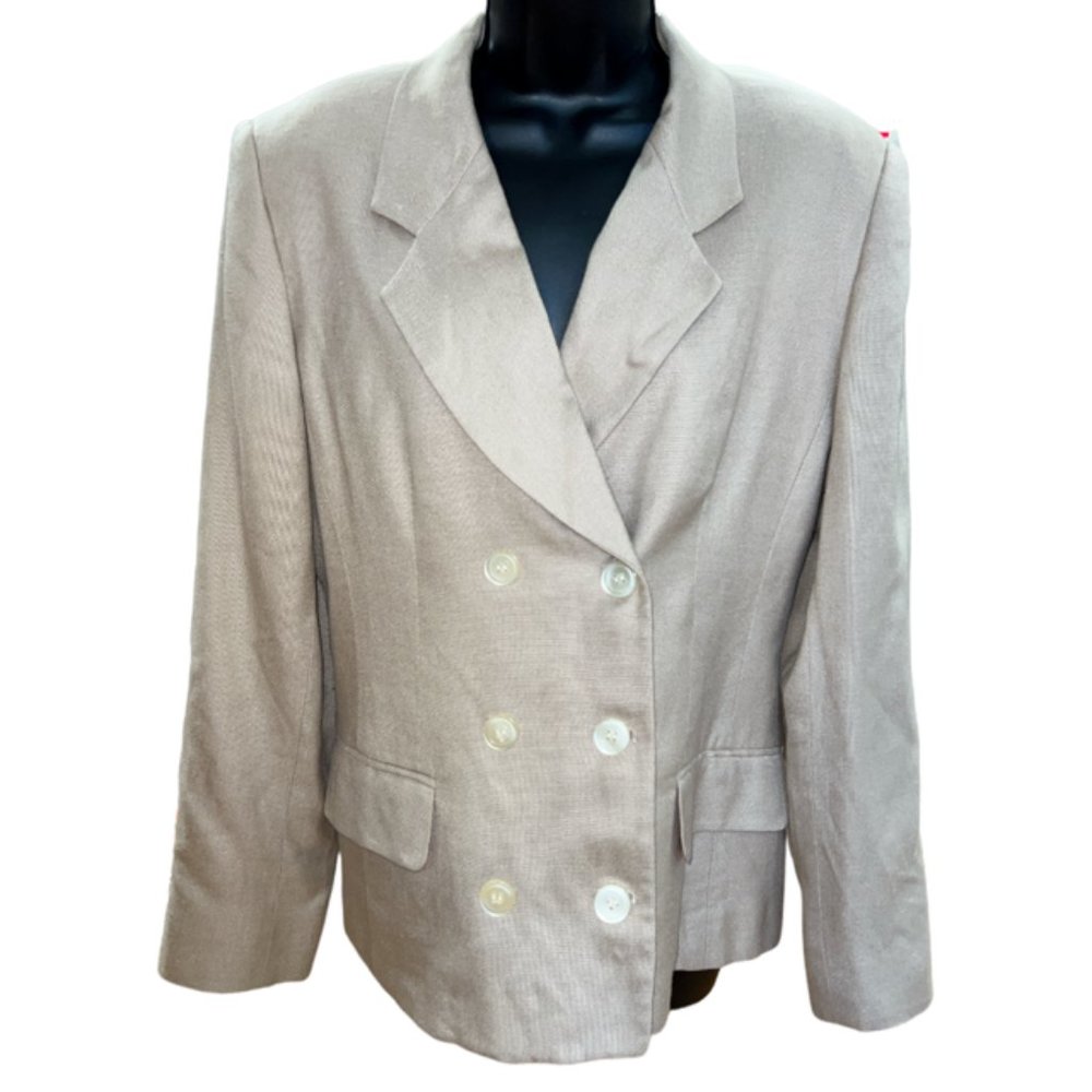 Vintage Liz Claiborne Collection Dbl Breasted Light Pink Blazer Sz 12